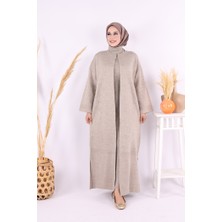 Kabartma Desen Hırka 9085 Vizon