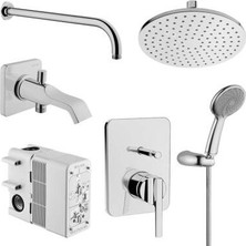 Vitra Suit Ankastre Elduşlu Banyo/duş Seti,6 Parça, Krom (A42286, A42490, A45652, A41949, A45708, A45679)