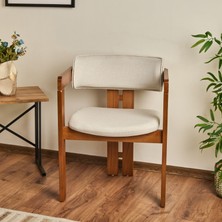 Just Home Town Sandalye - Krem / Ceviz - 75X47X56 cm