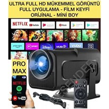 HY320 Mini Promax Taşınabilir Projeksiyon 4K Çözünürlük LED Işık Kaynağı Wifi ve Bluetooth Bağlantıları