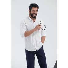 Altınyıldız Classics Erkek Lacivert Slim Fit Dar Kesim Beli Bağlamalı Yan Cep Gofre Desenli Pantolon