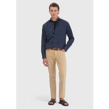 Safran Düz Dokuma Slim Fit Casual Pamuk Karışımlı Pantolon