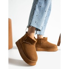 Neon Shoes Kadın Süet Içi Kürklü Yünlü Kalın Tabanlı Kışlık Bilekte Kısa Ug Bot & Bootie