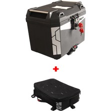 Gp Kompozit Universal 33 Lt Plastik ve Kumaş Motosiklet Çanta Seti Siyah