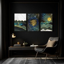 Cozy Co:temperli Cam Üçlü Set Tablo, Tablo, Üçlü Tablo, Uv Baskı, Cam Tablo, 3’lü Set, CUT004