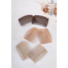 Mona Lisa Kahve Ton 6'lı Yan Tarak Seti Poliamid Malzemeden Kadınlar İçin Özel Tasarım