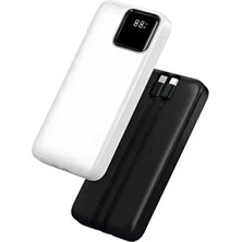 20.000 Mah Powerbank Gerçek Kapasiteli 22.5 Watt Süper Hızlı Dijital Göstergeli Kendinden Kablolu