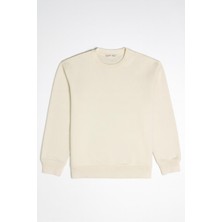 2021 Kadın Basic 3 Iplik Sweatshirt Bej
