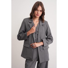 4745 Kadın Oversize Blazer Ceket Antrasit