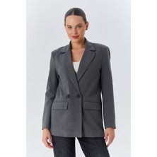 4516 Kadın Bezayağı Blazer Ceket Antrasit