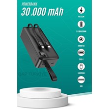 30000 Mah 22.5 Watt Turbo Hızlı Powerbank Taşınabilir Şarj Cihazı Power Bank (Iphone Android Uyumlu)