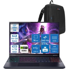 Acer Predator Helios Neo 16 Aı Intel®core™ Ultra 9 275HX 64GB Ddr5 4tb SSD 8GB/RTX5060 115W 16" 2560 x 1600 Wqxga 240HZ  Freedos Gaming Bilgisayar. NHQVUEY001F20+ZETTAÇANTA
