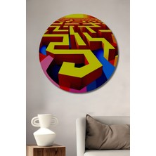 Sürrealist Labirent Renk Cümbüşü Dekoratif Ahşap Ev/işyeri/ofis Yuvarlak Tablo