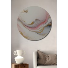 Pembe Altın Mermer Desenli Dekoratif Ahşap Ev/işyeri/ofis Yuvarlak Tablo