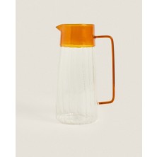 Turuncu Detaylı Cam Sürahi 1600 ml
