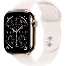 Apple Watch Series 11 Gps + Cellular, 42 mm altın Rengi Titanyum kasa ve Bulut pembesi Spor kordon - s/m