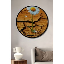 Çerçeve Görünümlü Çölde Açan Umut Papatya Dekoratif Ahşap Ev/işyeri/ofis Yuvarlak Tablo