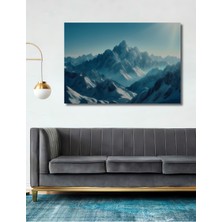Buzul Çağı Dağları Yağlı Boya Görünümlü Dekoratif Ahşap Ev/işyeri/ofis Kare Tablo