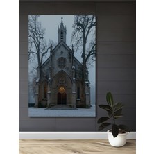 Gotik Katedral Gizemi Dekoratif Ahşap Ev/işyeri/ofis Kare Tablo