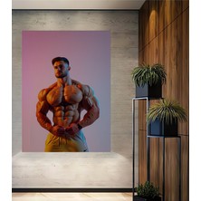 Kaslı Adam Yağlı Boya Görünümlü Modern Sanat Ev/işyeri/ofis Dekoratif Ahşap Kare Tablo