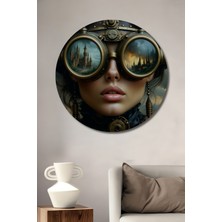 Steampunk Kraliçe Şehir Manzarası Yağlı Boya Görünümlü Dekoratif Ahşap Ev/işyeri/ofis Tablo