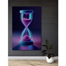 Neon Kum Saati Zamanı Durduran Modern Sanat Ev/işyeri/ofis Dekoratif Ahşap Kare Tablo