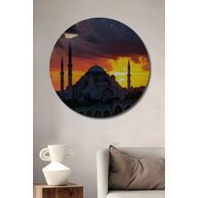 Istanbul Süleymaniye Cami Gün Batımı Yağlı Boya Görünümlü Dekoratif Ahşap Ev/işyeri/ofis Tablo