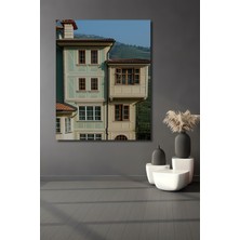 Italyan Köy Evi Yağlı Boya Görünümlü Dekoratif Ahşap Ev/işyeri/ofis Kare Tablo