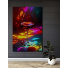 Kadeh Dolusu Renk Cümbüşü Yağlı Boya Görünümlü Ev/işyeri/ofis Dekoratif Ahşap Kare Tablo