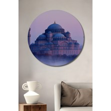 Istanbul Sultanahmet Camii Pastel Boya Görünümlü Dekoratif Ahşap Ev/işyeri/ofis Yuvarlak Tablo