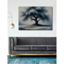 Büyülü Ağaç Sulu Boya Görünümlü Dekoratif Ahşap Ev/işyeri/ofis Kare Tablo