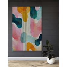 Modern Sanat Sulu Boya Görünümlü Renkli Geometrik Desen Dekoratif Ahşap Ev/işyeri/ofis Kare Tablo