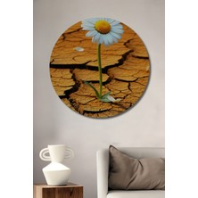 Çölde Açan Umut Papatya Dekoratif Ahşap Ev/işyeri/ofis Yuvarlak Tablo