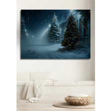 Kar Yağlı Noel Ağaçları Rüyası Yağlı Boya Görünümlü Dekoratif Ahşap Dekoratif Ev/işyeri/ofis Tablo