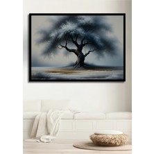 Çerçeve Görünümlü Büyülü Ağaç Sulu Boya Görünümlü Dekoratif Ahşap Ev/işyeri/ofis Kare Tablo