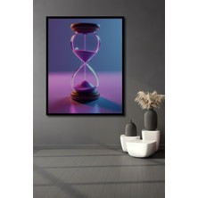 Çerçeve Görünümlü Neon Işıltılı Kum Saati Dekoratif Ahşap Ev/işyeri/ofis Kare Tablo
