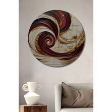Altın Dokunuşlu Modern Sanat Girdabı Dekoratif Ahşap Ev/işyeri/ofis Yuvarlak Tablo