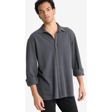DeFacto Regular Fit Penye Uzun Kollu Gömlek F6134AX25AU