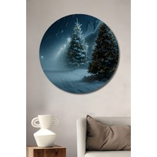 Kar Yağlı Noel Ağaçları Rüyası Yağlı Boya Görünümlü Dekoratif Ahşap Dekoratif Ev/işyeri/ofis Tablo