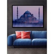 Çerçeve Görünümlü Istanbul Sultanahmet Camii Pastel Boya Görünümlü Dekoratif Ahşap Ofis Kare Tablo