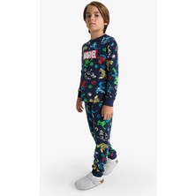 DeFacto %100 Pamuklu Marvel Comıcs Beli Lastikli Pijama Takımı Erkek Çocuk F1898A825AU