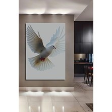 Beyaz Güvercin Özgürlük Yağlı Boya Görünümlü Dekoratif Ahşap Ev/işyeri/ofis Kare Tablo