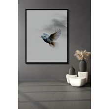 Çerçeve Görünümlü Uçan Güvercin Yağlı Boya Görünümlü Dekoratif Ahşap Ev/işyeri/ofis Kare Tablo