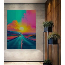 Neon Rüyalar Yolu Soyut Sanat Dekoratif Ahşap Ev/işyeri/ofis Kare Tablo