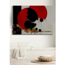 Kırmızı Siyah Daireler Modern Sanat Dekoratif Ahşap Ev/işyeri/ofis Kare Tablo