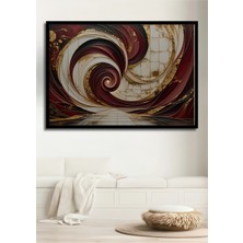 Çerçeve Görünümlü Altın Dokunuşlu Modern Sanat Girdabı Dekoratif Ahşap Ev/işyeri/ofis Kare Tablo