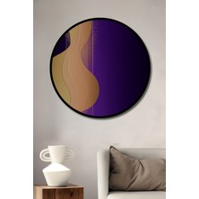 Çerçeve Görünümlü Mor Altın Modern Sanat Dekoratif Ahşap Dekoratif Ev/işyeri/ofis Yuvarlak Tablo