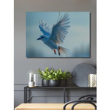 Uçan Beyaz Güvercin Yağlı Boya Görünümlü Dekoratif Ahşap Ev/işyeri/ofis Kare Tablo