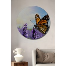 Lavanta Bahçesinde Kelebek Rüyası Yağlı Boya Görünümlü Dekoratif Ahşap Ev/işyeri/ofis Tablo