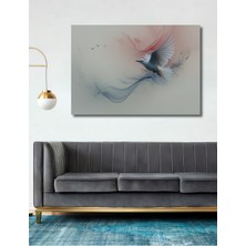 Uçan Beyaz Güvercin Sulu Boya Görünümlü Dekoratif Ahşap Ev/işyeri/ofis Kare Tablo